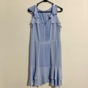 Banana Republic Flutter Sleeve Pintuck Periwinkle Dress Size 8